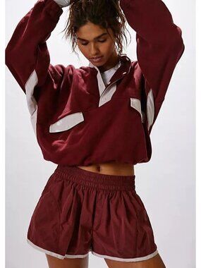 NEW Free People World Tour Shorts Set Retro Preppy Athleisure Gorpcore Womens XL